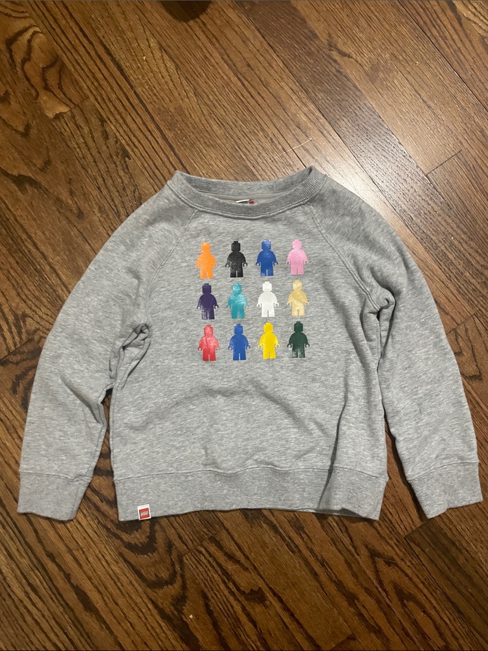Lego Gray Sweatshirt with Multicolor Minifigure Graphic Youth XS